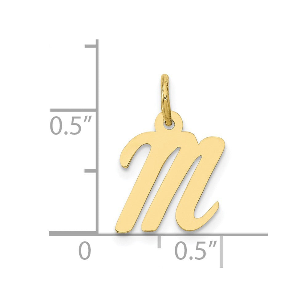 10K Yellow Gold Small Script Initial M Charm