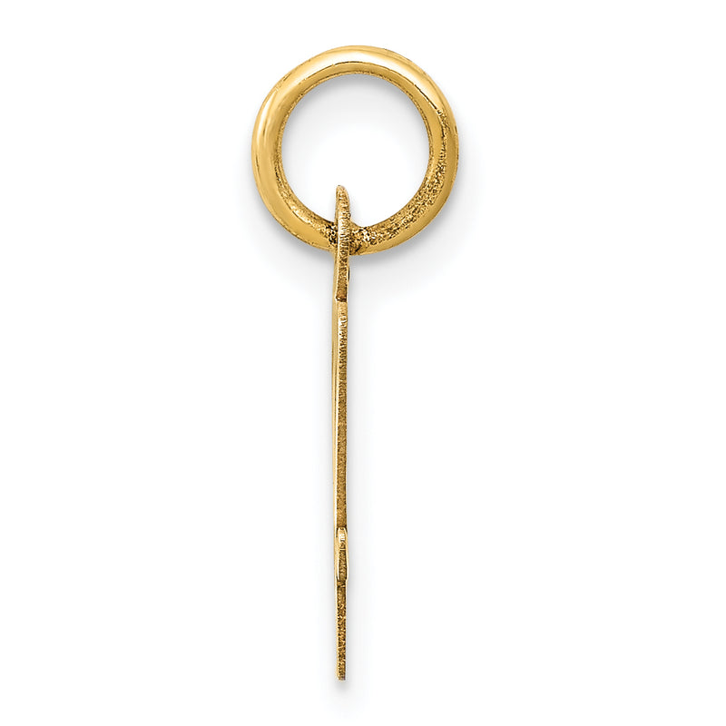 10K Yellow Gold Small Script Initial V Charm