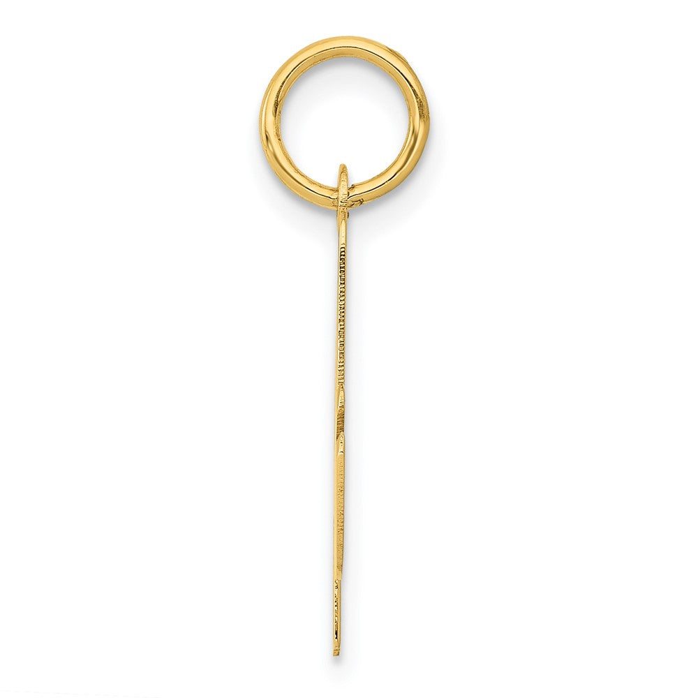 10K Yellow Gold 10K Medium Script Letter A Initial Charm