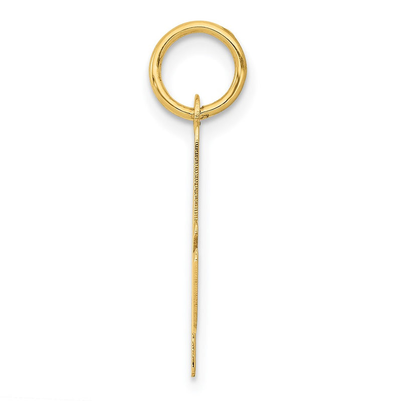 10K Yellow Gold 10K Medium Script Letter A Initial Charm