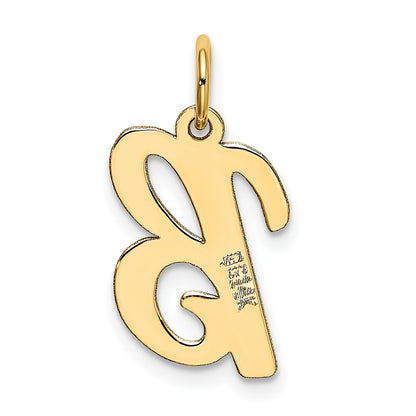 10K Yellow Gold 10K Medium Script Letter B Initial Charm