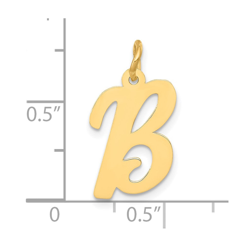 10K Yellow Gold 10K Medium Script Letter B Initial Charm