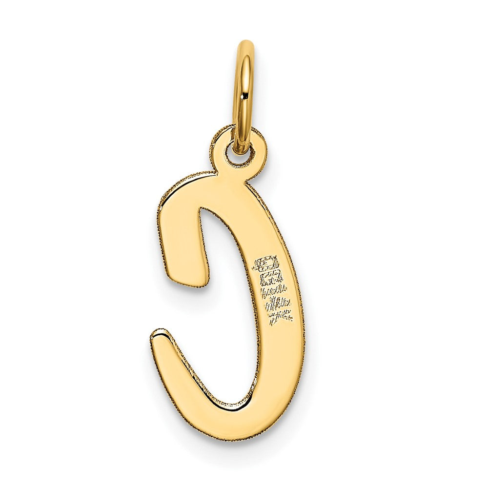 10K Yellow Gold 10K Medium Script Letter C Initial Charm