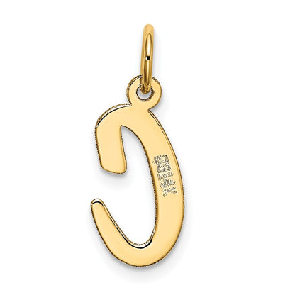 10K Yellow Gold 10K Medium Script Letter C Initial Charm