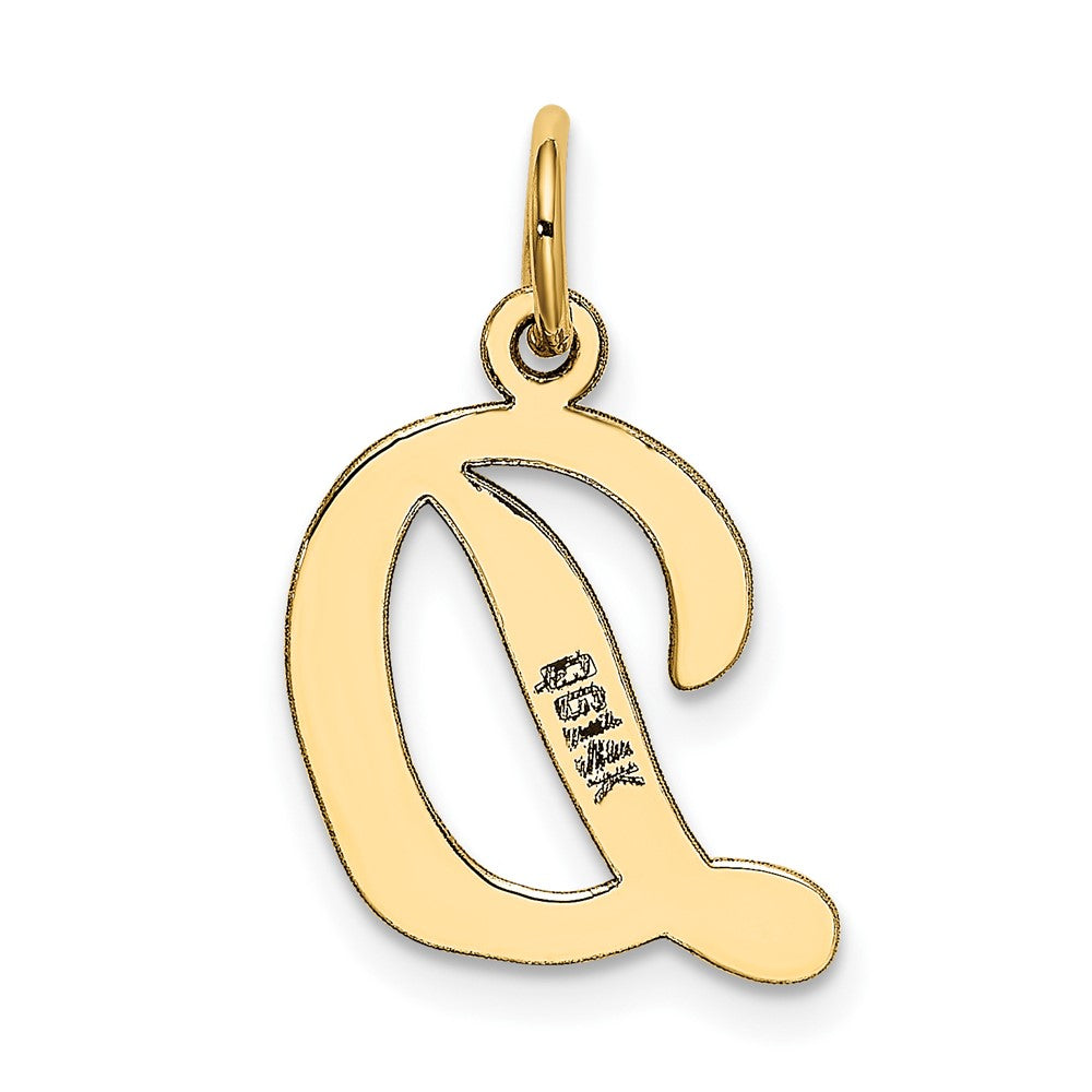 10K Yellow Gold 10K Medium Script Letter D Initial Charm