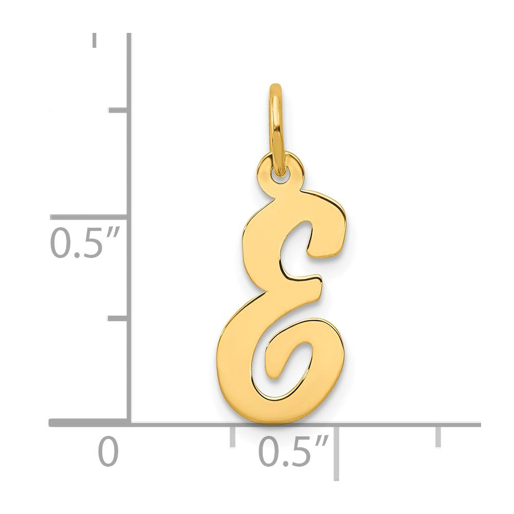 10K Yellow Gold 10K Medium Script Letter E Initial Charm