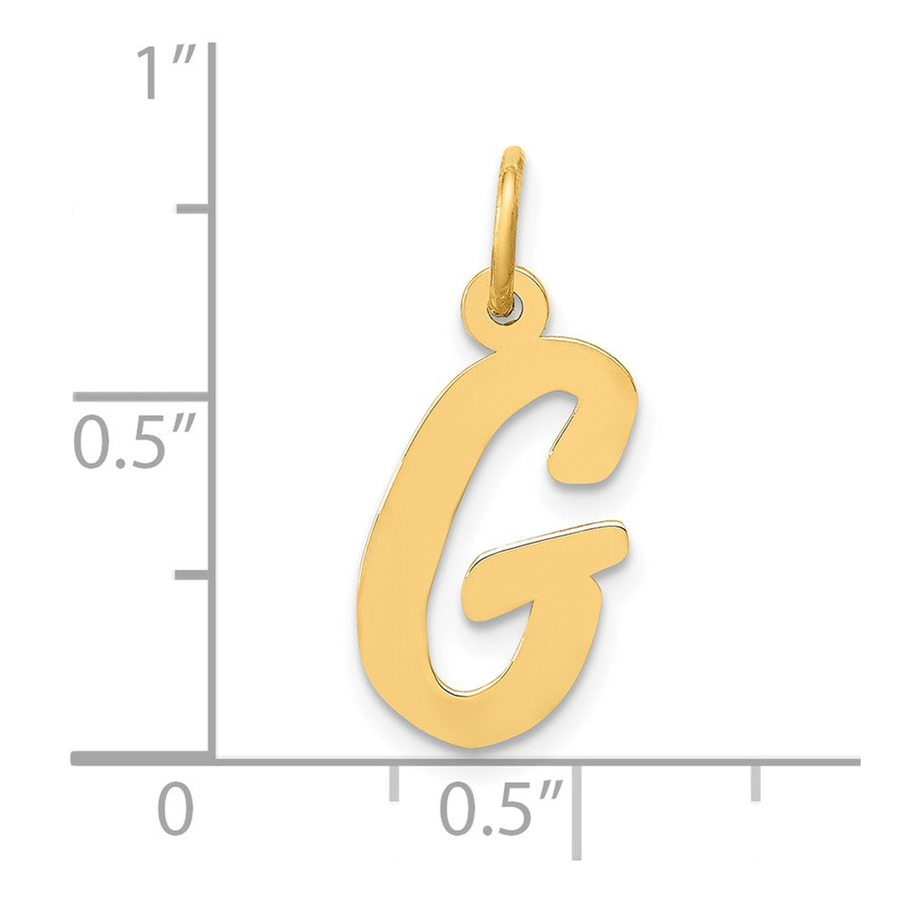 10K Yellow Gold 10K Medium Script Letter G Initial Charm