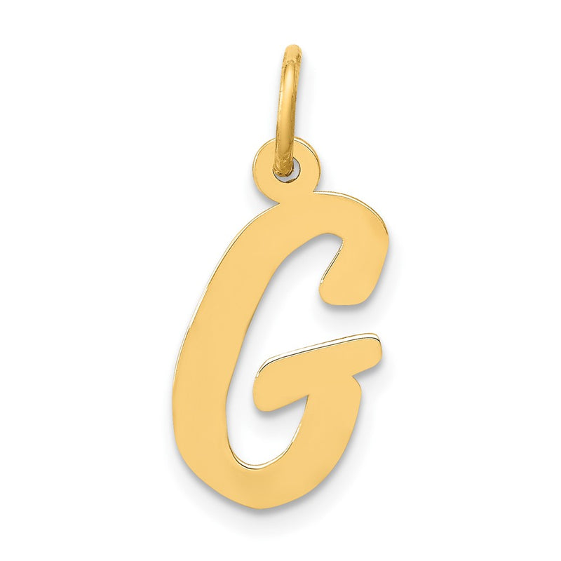 10K Yellow Gold 10K Medium Script Letter G Initial Charm