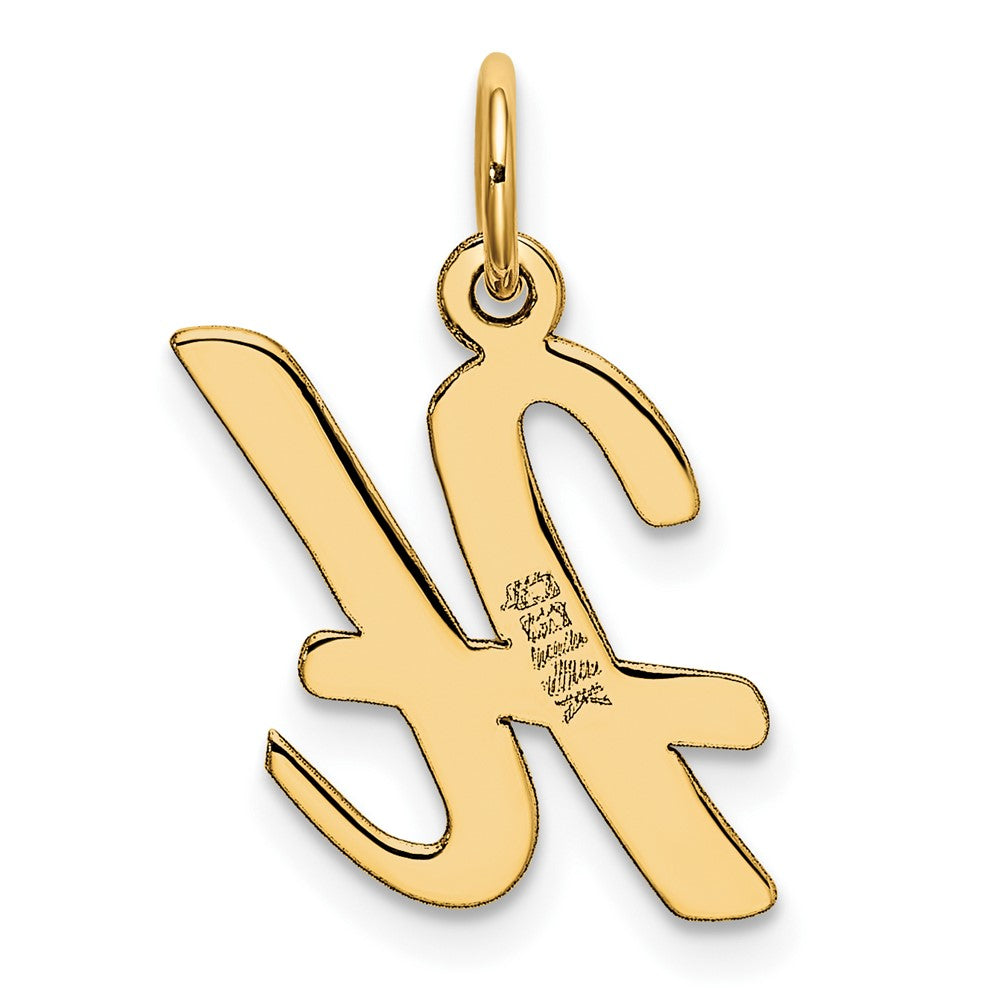 10K Yellow Gold 10K Medium Script Letter H Initial Charm