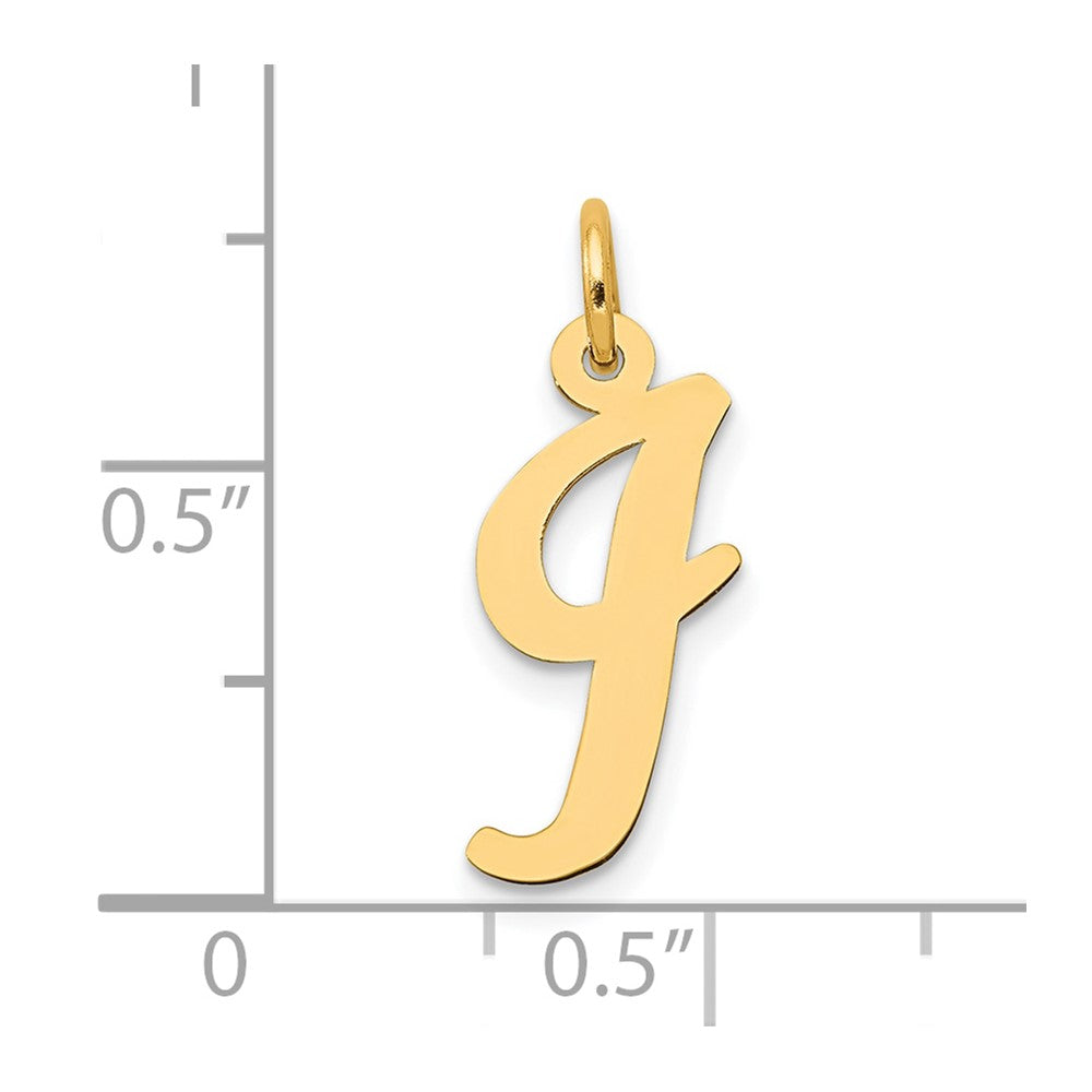 10K Yellow Gold 10K Medium Script Letter I Initial Charm