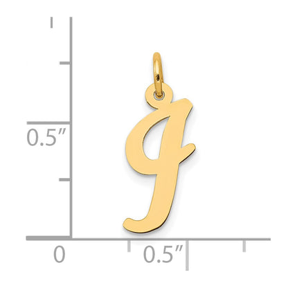 10K Yellow Gold 10K Medium Script Letter I Initial Charm