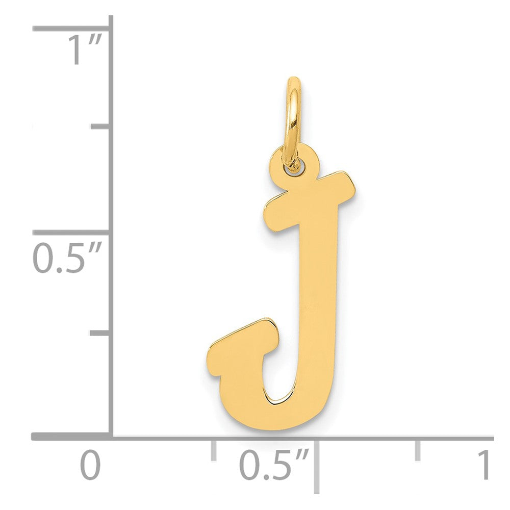 10K Yellow Gold 10K Medium Script Letter J Initial Charm