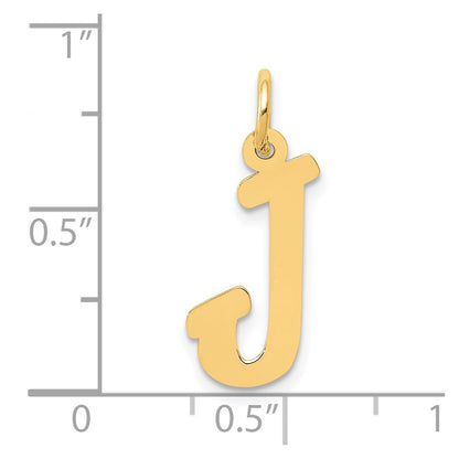 10K Yellow Gold 10K Medium Script Letter J Initial Charm