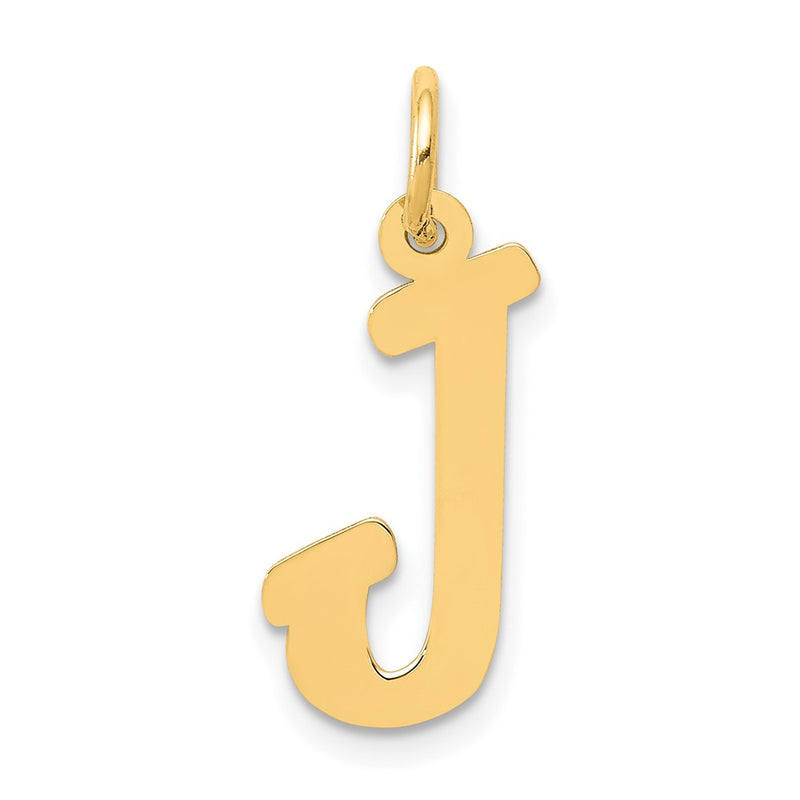 10K Yellow Gold 10K Medium Script Letter J Initial Charm