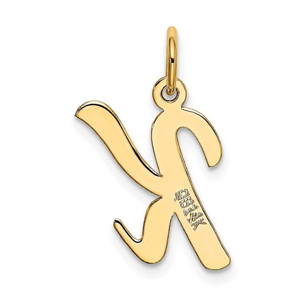 10K Yellow Gold 10K Medium Script Letter K Initial Charm