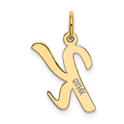 10K Yellow Gold 10K Medium Script Letter K Initial Charm