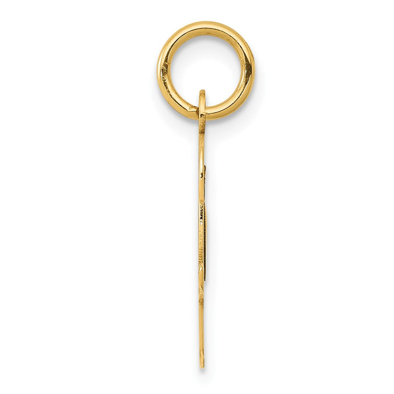 10K Yellow Gold 10K Medium Script Letter O Initial Charm