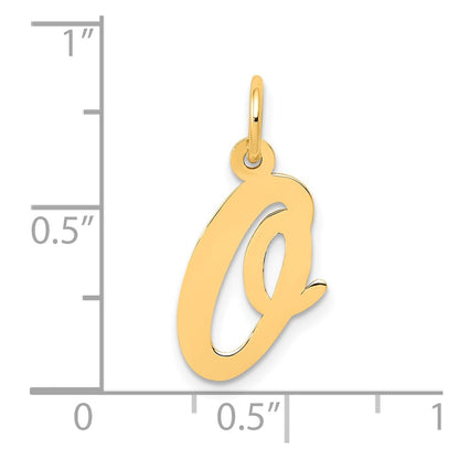 10K Yellow Gold 10K Medium Script Letter O Initial Charm