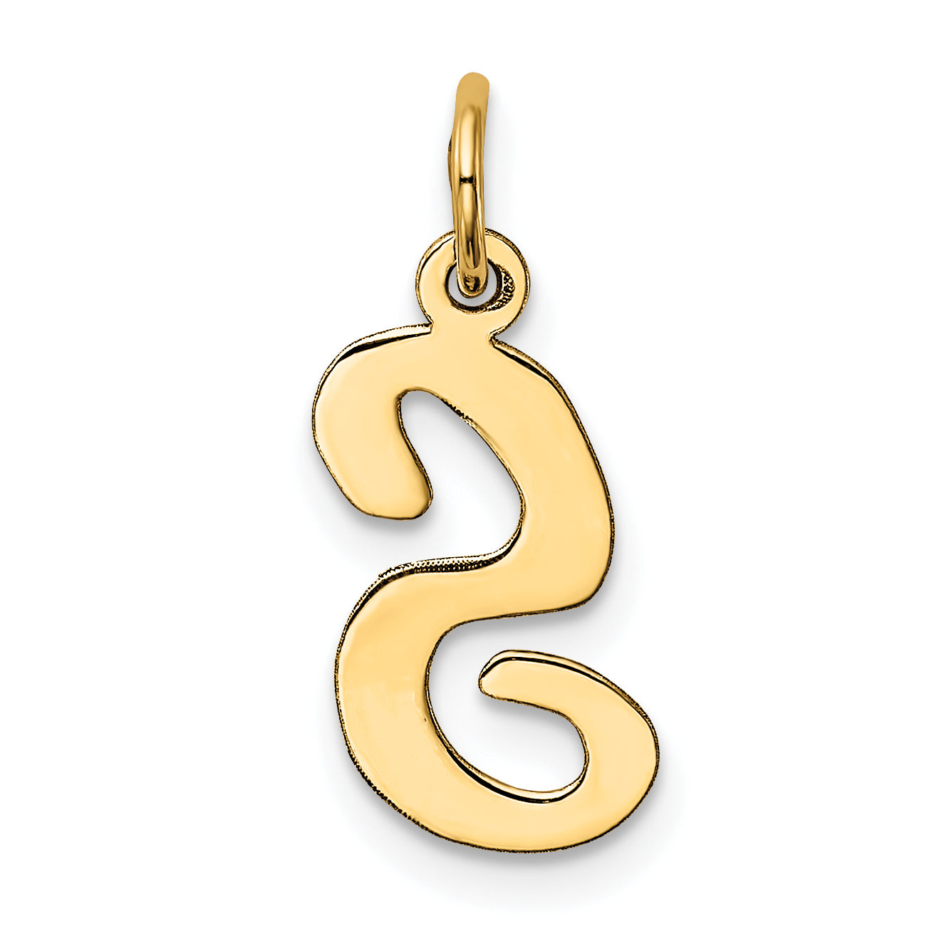 10K Yellow Gold 10K Medium Script Letter S Initial Charm