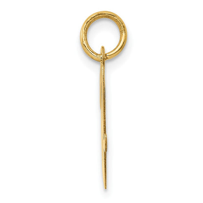 10K Yellow Gold 10K Medium Script Letter V Initial Charm