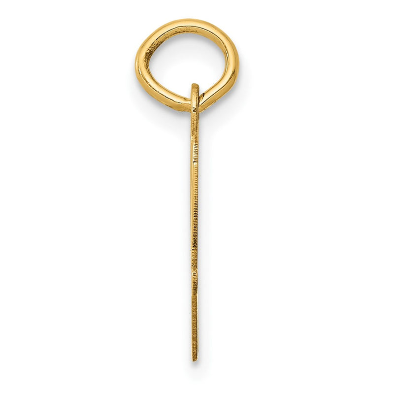 10K Yellow Gold 10K Medium Script Letter W Initial Charm