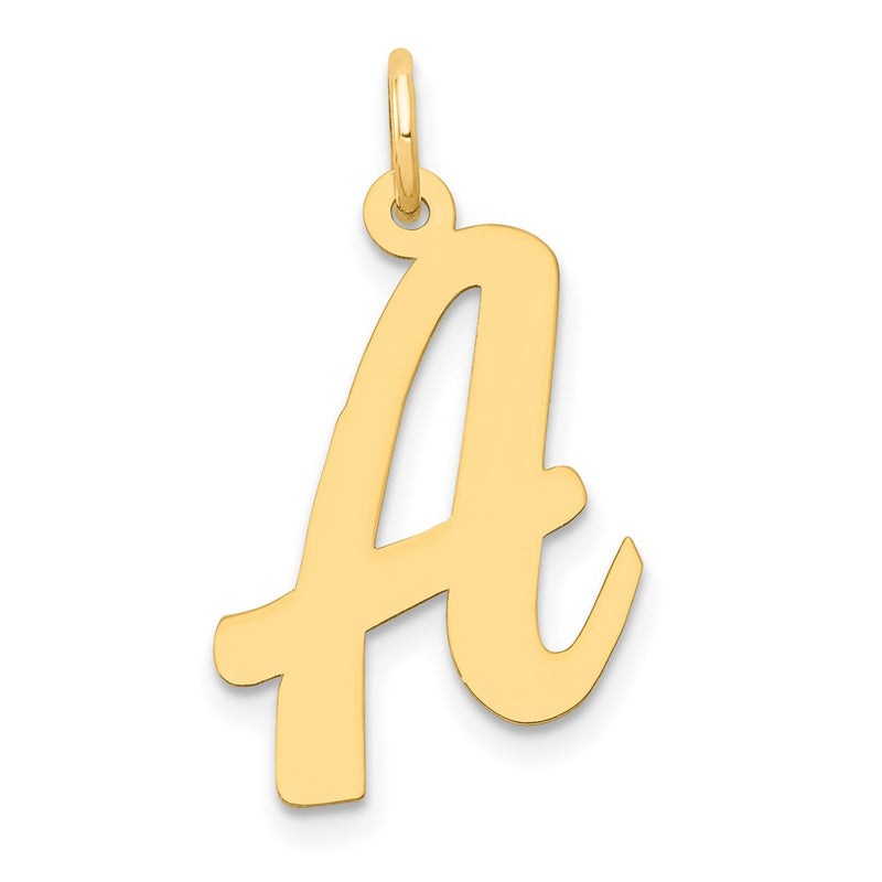 10K Yellow Gold Large Script Letter A Initial Charm