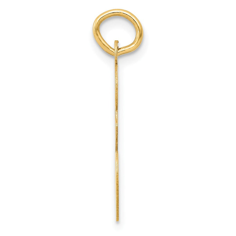 10K Yellow Gold Large Script Letter E Initial Charm
