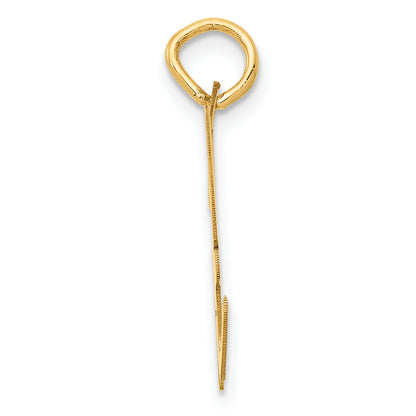 10K Yellow Gold Large Script Letter H Initial Charm
