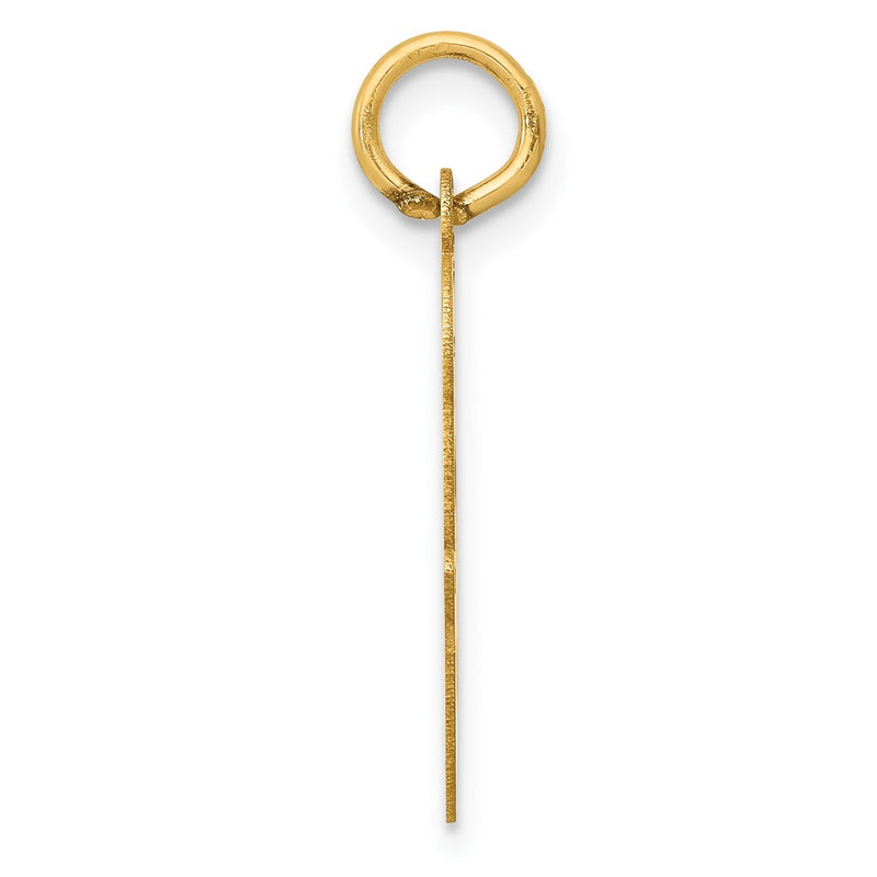 10K Yellow Gold Large Script Letter O Initial Charm
