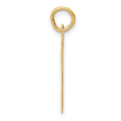 10K Yellow Gold Large Script Letter T Initial Charm