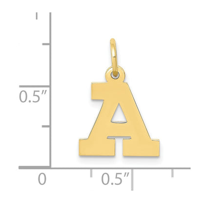 10K Yellow Gold Small Block Initial A Charm