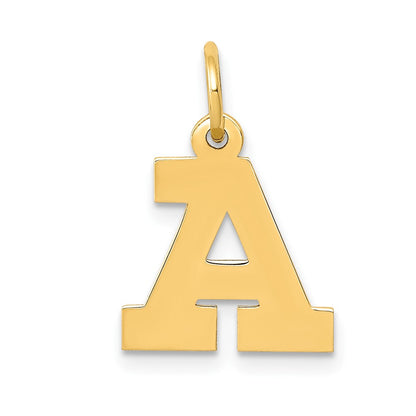 10K Yellow Gold Small Block Initial A Charm