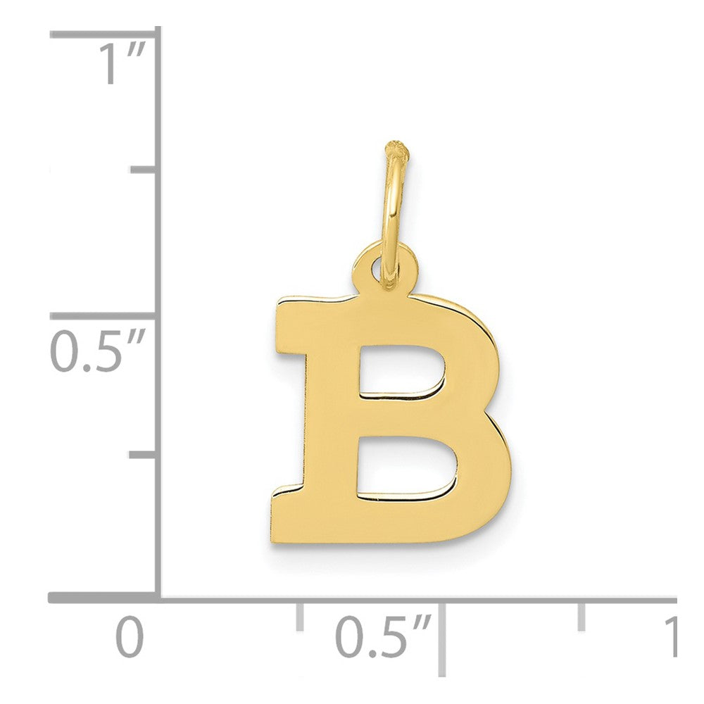 10K Yellow Gold Small Block Initial B Charm