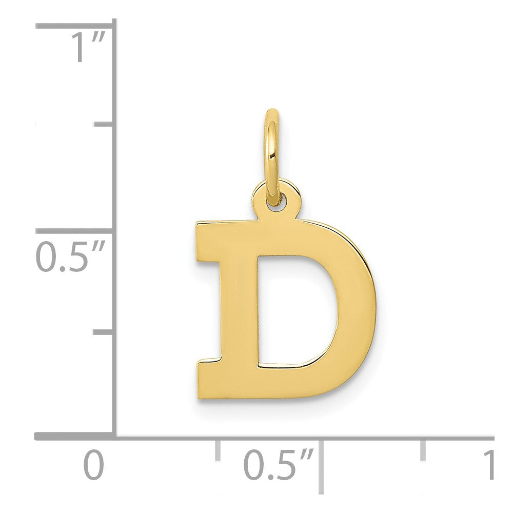 10K Yellow Gold Small Block Initial D Charm