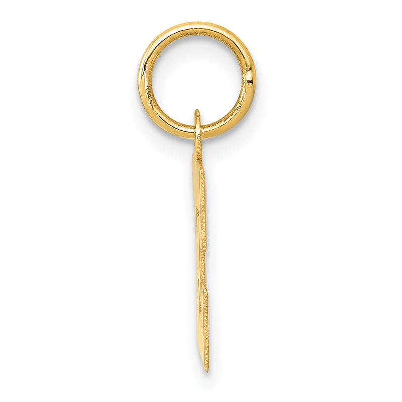 10K Yellow Gold Small Block Initial E Charm