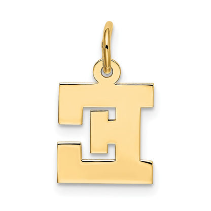 10K Yellow Gold Small Block Initial E Charm