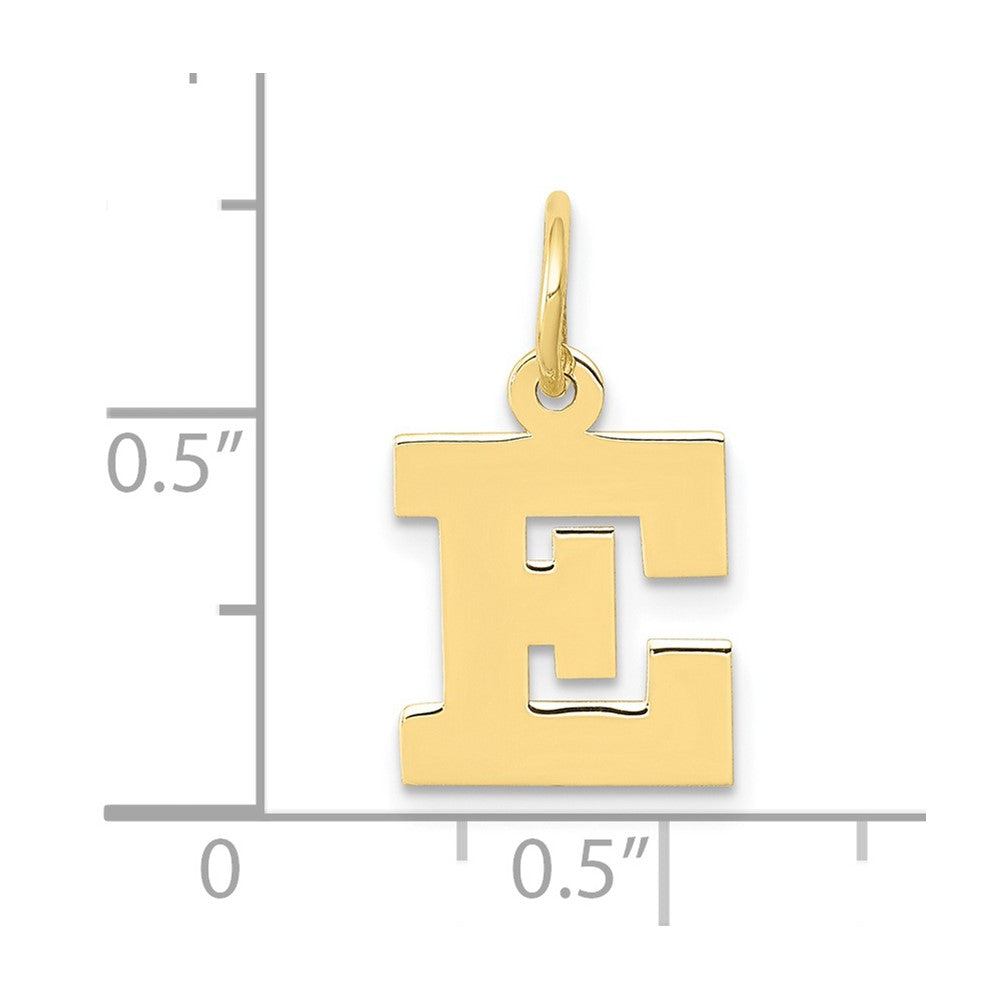10K Yellow Gold Small Block Initial E Charm