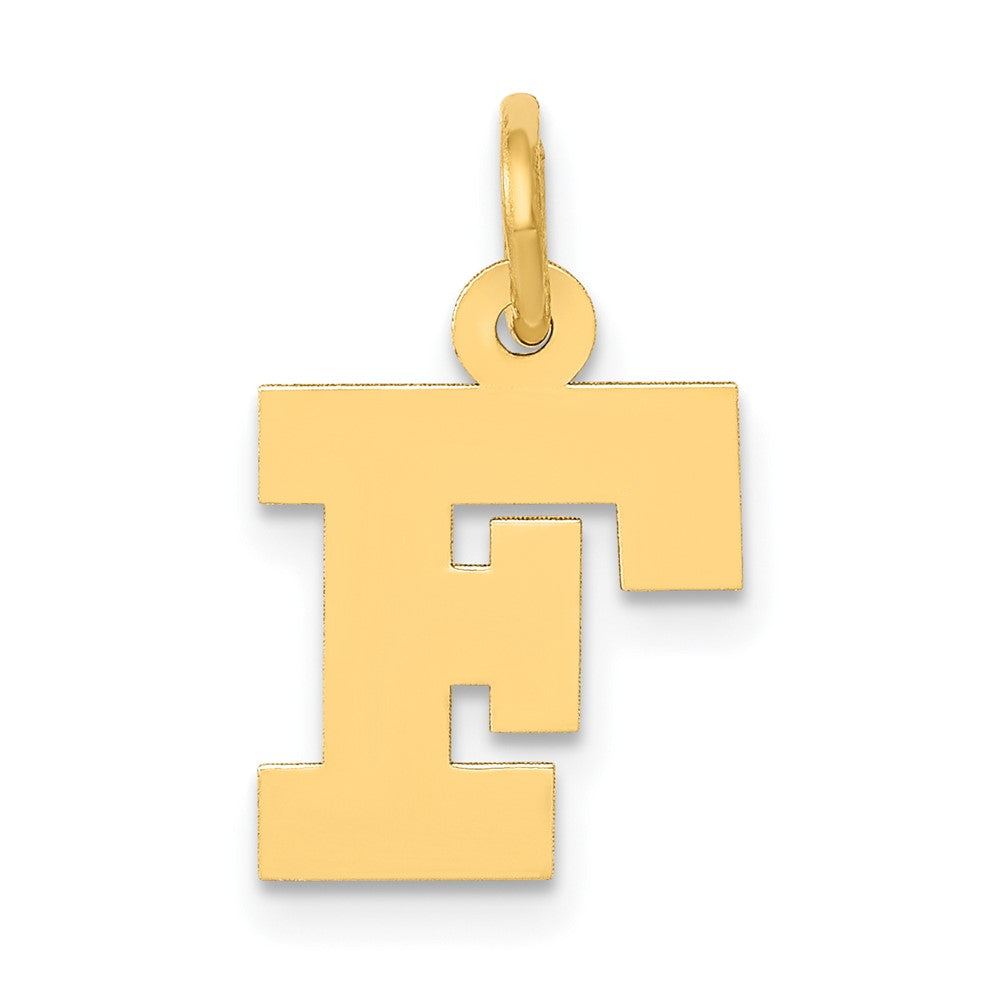 10K Yellow Gold Small Block Initial F Charm