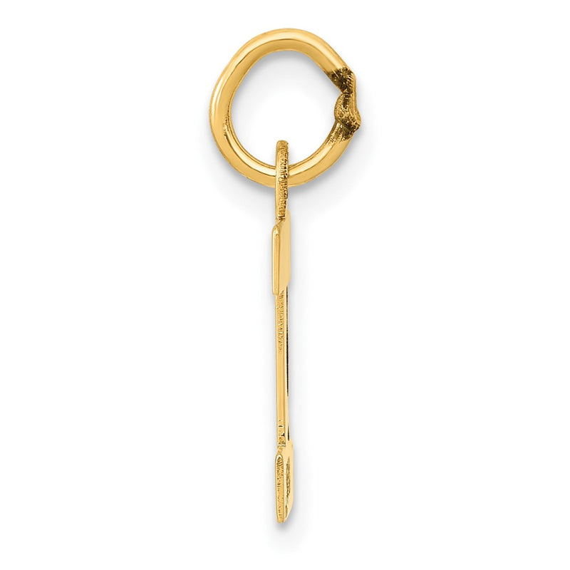 10K Yellow Gold Small Block Initial I Charm