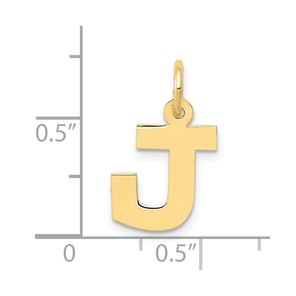 10K Yellow Gold Small Block Initial J Charm