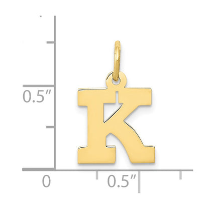 10K Yellow Gold Small Block Initial K Charm