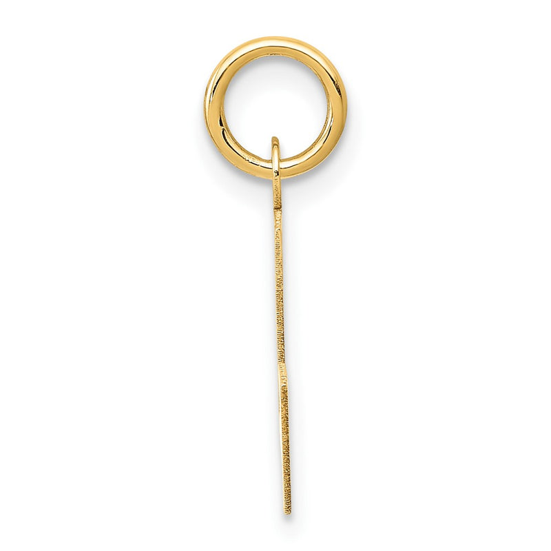 10K Yellow Gold Small Block Initial L Charm
