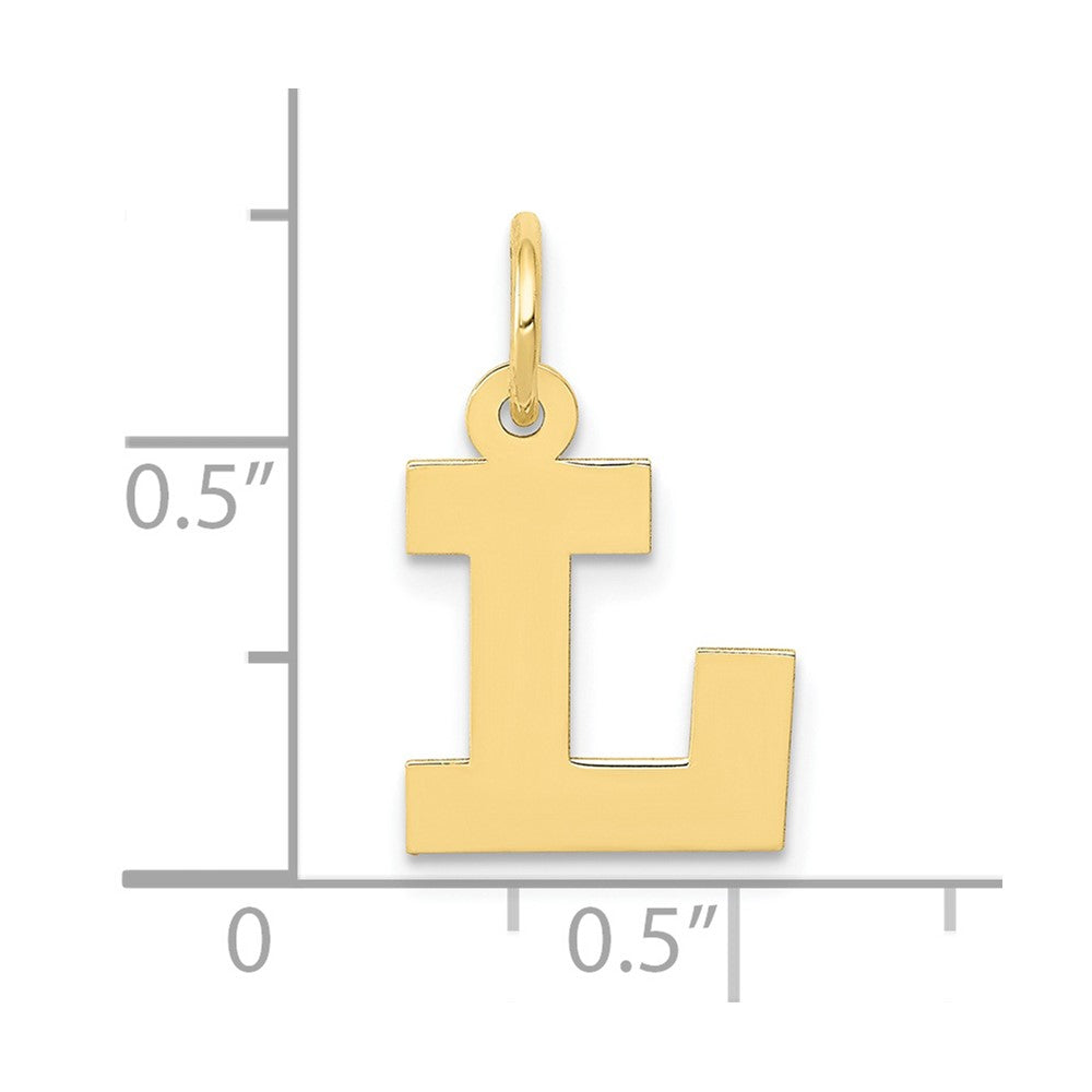 10K Yellow Gold Small Block Initial L Charm