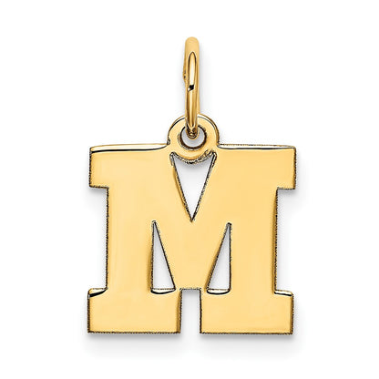 10K Yellow Gold Small Block Initial M Charm
