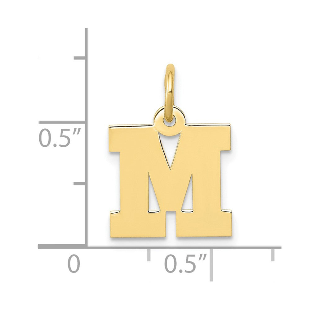 10K Yellow Gold Small Block Initial M Charm
