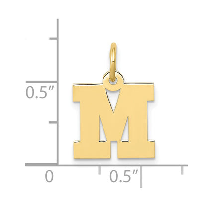 10K Yellow Gold Small Block Initial M Charm