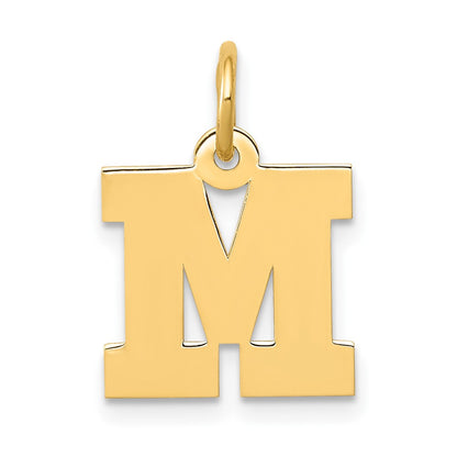 10K Yellow Gold Small Block Initial M Charm