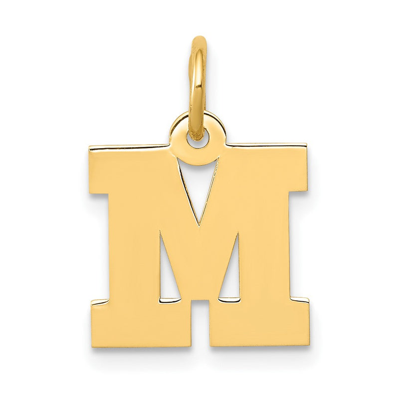 10K Yellow Gold Small Block Initial M Charm