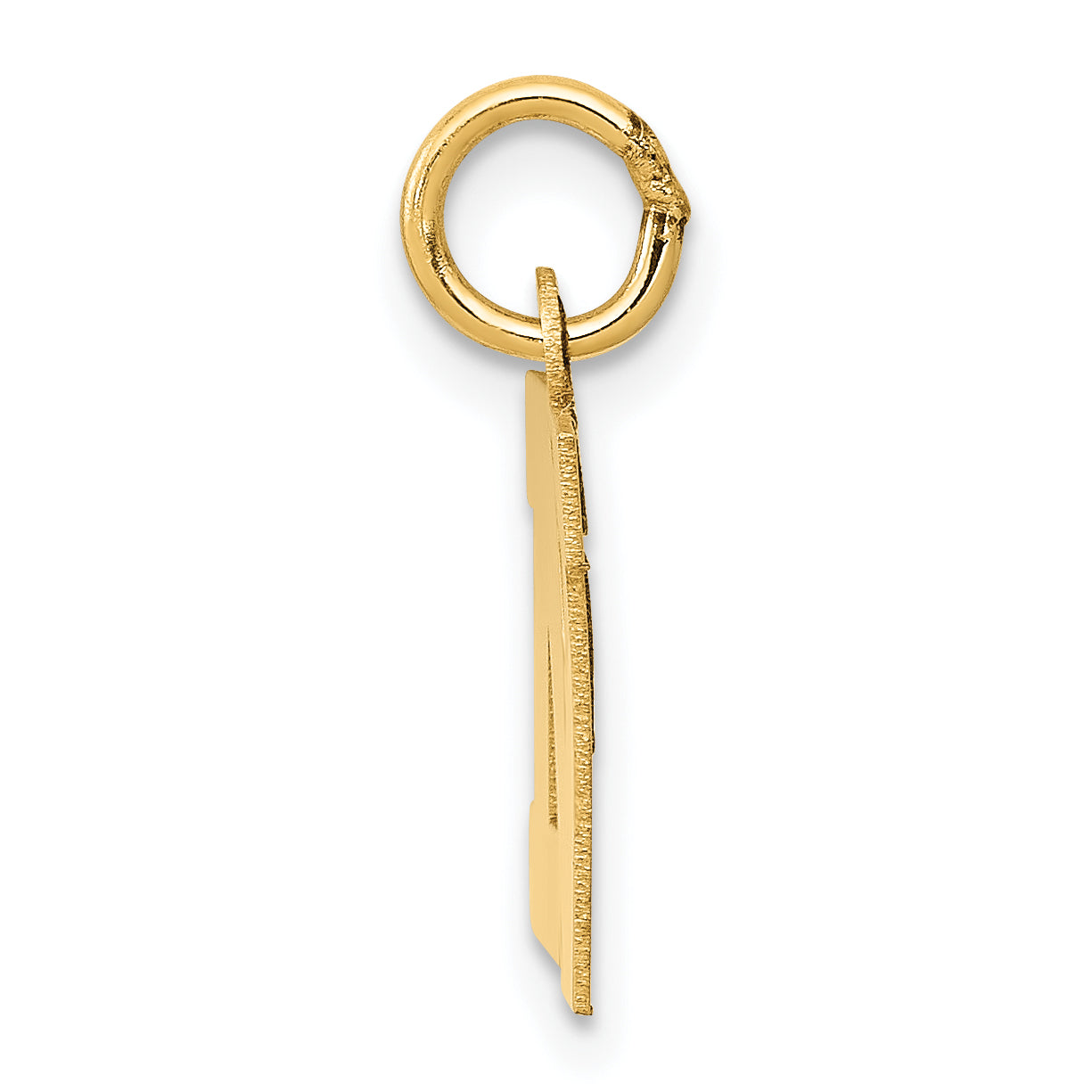 10K Yellow Gold Small Block Initial N Charm