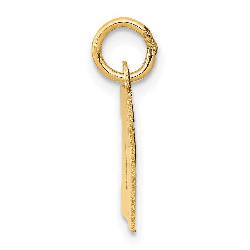 10K Yellow Gold Small Block Initial N Charm